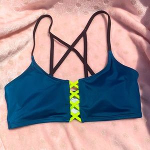 Pink Crisscross Bikini Top